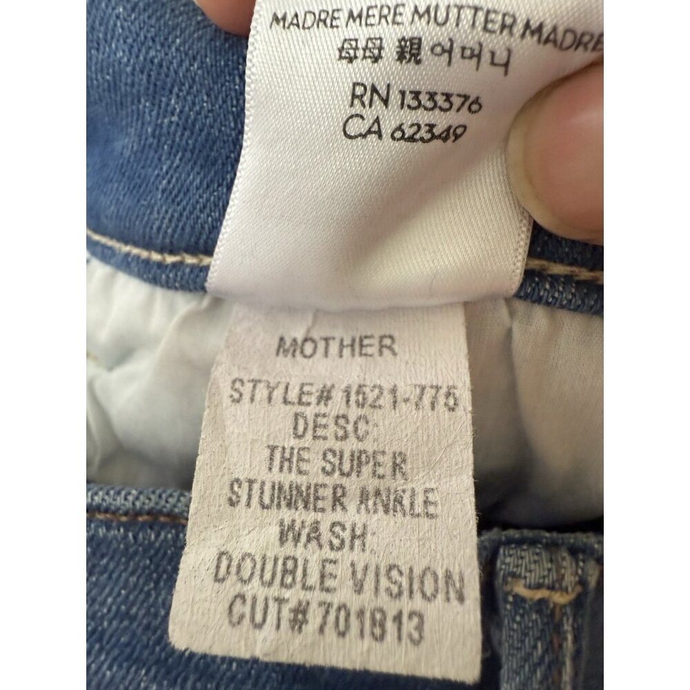 Mother Jeans Womens Size 24 The Super Stunner Ankle Button Fly Heart Pocket - Picture 5 of 5